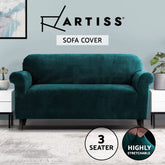 Artiss Sofa Cover Couch Covers 3 Seater Velvet Agate Green
